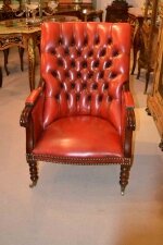 Vintage English Mahogany & Red Leather Armchair C 1960 | Ref. no. 03367 | Regent Antiques
