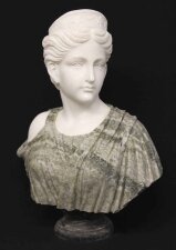 Beautiful Two Colour Solid Marble Bust Classical Lady | Ref. no. 03667 | Regent Antiques