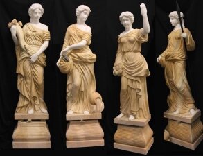 Stunning Life Size Four Seasons Marble Garden Statues | Ref. no. 03671 | Regent Antiques