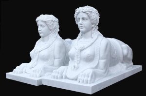 Magnificent Pair Large Marble Sphinx Statues Garden | Ref. no. 03678 | Regent Antiques