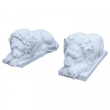 Magnificent Pair Carrara Marble Lions Garden Statues | Ref. no. 03679 | Regent Antiques