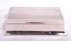 Antique Art Deco silver cigarette, card box,casket 1935 | Ref. no. 03704 | Regent Antiques