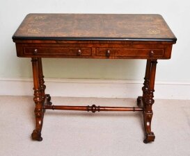 Antique Victorian Burr Walnut Card Table Desk  C1860 | Ref. no. 03710 | Regent Antiques