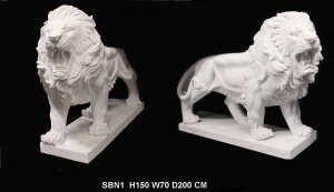 Huge Lifesize Pair of Gorgeous  Vintage Marble Lions | Ref. no. 03746 | Regent Antiques