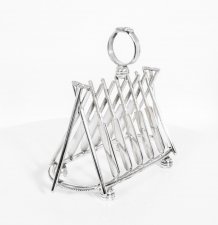 Silver Plated Toast Rack Crossed Cricket Bats | Ref. no. 03780 | Regent Antiques