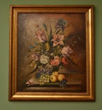 Vintage Oil Painting "Fiori e Frutta" Fruit & Flowers | Ref. no. 03803 | Regent Antiques
