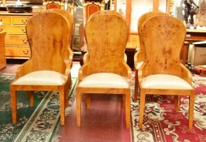 Beautiful Set 8 Art Deco Birdseye Maple Dining Chairs | Ref. no. 03823 | Regent Antiques