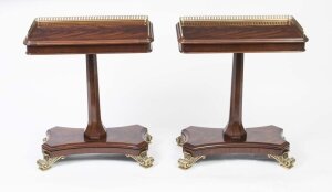Vintage Pair Regency Revival Brass Gallery Occasional Side End Tables 20th C | Ref. no. 03915a | Regent Antiques