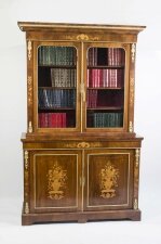 Antique Victorian Burr Walnut Marquetry Bookcase c.1860 | Ref. no. 03986 | Regent Antiques