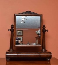 Antique Victorian Mahogany Dressing Table Mirror c.1840 - 81 x 67 cm | Ref. no. 04113 | Regent Antiques