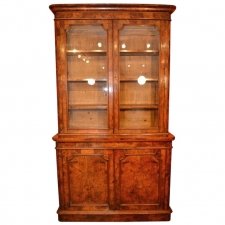 Antique English Victorian Burr Walnut Bookcase c.1850 | Ref. no. 04376 | Regent Antiques