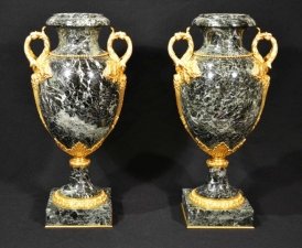 Antique Pair of Stunning French Green Marble Urns | Ref. no. 04871 | Regent Antiques