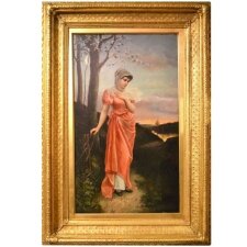 Antique Painting Far Away Thoughts N. Deffregor c.1860 | Ref. no. 04901 | Regent Antiques