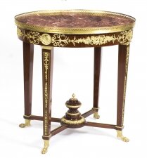 Vintage Empire Revival Marble Top Ormolu Mounted Occasional Table 20th C