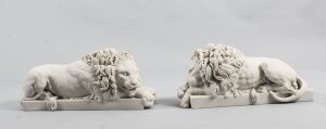 Decorative Small  Pair of Marble Lions 21st Century After Canova | Ref. no. 04925s | Regent Antiques