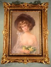 Antique Pastel Portrait of a Lady by O E Richter | Ref. no. 05038 | Regent Antiques