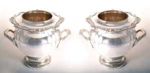 Pair Sheffield Silver Plate Wine Champagne Coolers | Ref. no. 05223A | Regent Antiques