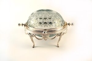 Gorgeous Silver Plate & Cut Glass Roll Over Butter Dish | Ref. no. 05226 | Regent Antiques