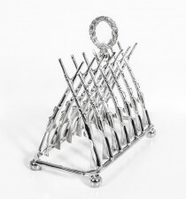 Vintage Beautiful Silver Plated Toast Rack Crossed Rifles 20th Century | Ref. no. 05229 | Regent Antiques