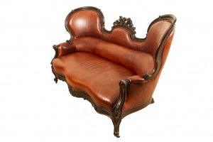 Antique Victorian  Walnut  Leather Sofa Settee c.1860 | Ref. no. 05397 | Regent Antiques