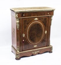 Victorian Style Burr Walnut Pier Cabinet Marble Top | Ref. no. 05427a | Regent Antiques