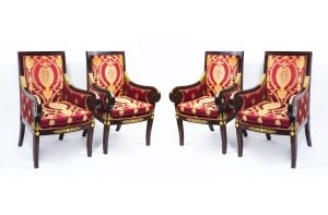 Fabulous Set of 4 Empire Style Mahogany Armchairs | Ref. no. 05518b | Regent Antiques