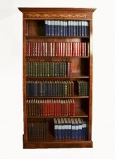 Bespoke Sheraton Revival Burr Walnut Open Bookcase