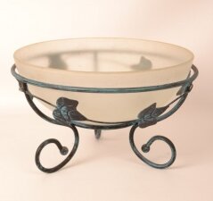 Vintage Glass & Bronze Centrepiece Bowl
