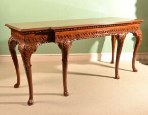 Large  Chippendale 6 Leg Burr Walnut Console Table | Ref. no. 05666 | Regent Antiques