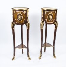 Pair Louis XV Revival Style Cream Marble Pedestals Stands | Ref. no. 05671c | Regent Antiques