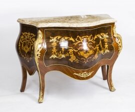 Vintage Louis Revival Marquetry Commode Chest 20th C
