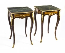 Stunning Pair Louis Reviival Verde Antico Marble Topped Side Tables | Ref. no. 05774 | Regent Antiques