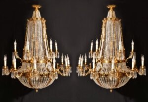 Pair of French Empire Ballroom 18 Light Chandeliers | Ref. no. 05787a | Regent Antiques