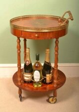 Vintage  Burr Walnut Marquetry Tea Drinks Trolley | Ref. no. 05829 | Regent Antiques