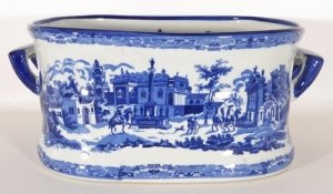 Large Blue & White Porcelain  Planter Foot Bath | Ref. no. 05915L | Regent Antiques