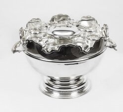 Vintage Silver Plated Monteith Caviar & Vodka Set Cooler 20th C