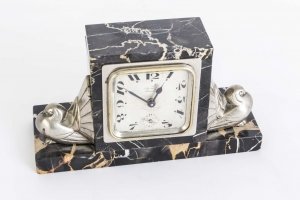 Antique Art Deco Desk Alarm Clock on Marble Base c.1910 | Ref. no. 06002 | Regent Antiques
