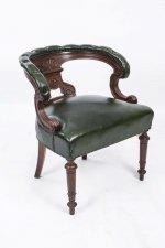 Antique Victorian Walnut Desk Chair Tub Chair c.1870 | Ref. no. 06045 | Regent Antiques