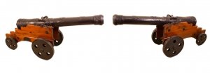 Vintage Pair Decorative 6ft Bronze Artillery Cannons 20th C