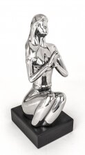 Silver Porcelain Sculpture Lady in Yoga Pose | Ref. no. 06099 | Regent Antiques