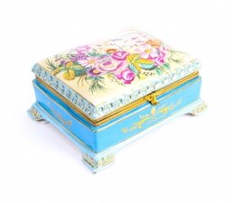 Sevres Style Gilded Celeste Light Blue Porcelain Jewellery Casket late 20th C | Ref. no. 06176 | Regent Antiques