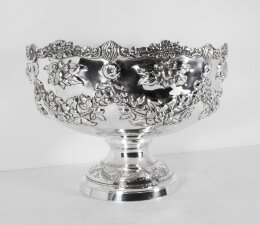 Gorgeous Silver Plated Punch Bowl Floral Decoration | Ref. no. 06192 | Regent Antiques