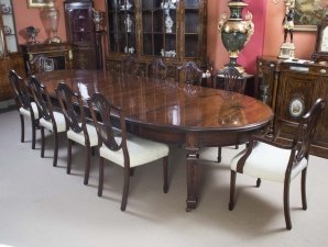 Antique 12ft 6" Edwardian Dining Table 10 Chairs c.1900 | Ref. no. 06253b | Regent Antiques