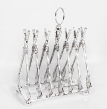 Vintage Silver Plated Letter / Toast Rack Crossed Oars Rowing 20th Century | Ref. no. 06259 | Regent Antiques