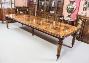 Beautiful 11ft 6"  Marquetry Burr Walnut Dining Table | Ref. no. 06262 | Regent Antiques