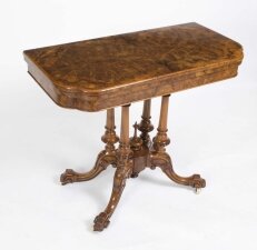 Antique Victorian Burr Walnut Card Table c.1860 | Ref. no. 06311 | Regent Antiques