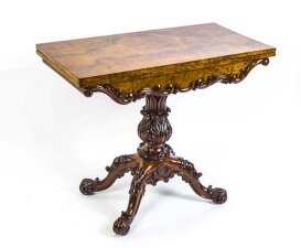 Antique William IV Burr Walnut Tea Card  Table c.1830 | Ref. no. 06318 | Regent Antiques