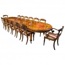 Vintage 14ft6 Burr Walnut Inlaid  Dining Table 14Chairs | Ref. no. 06330a | Regent Antiques