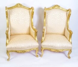 Stunning Pair Louis XV Style French Gilded Armchairs | Ref. no. 06363 | Regent Antiques