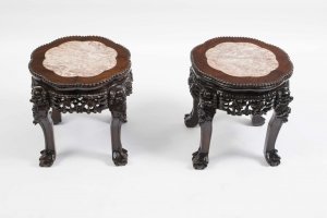 Antique Pair of Chinese Hardwood Pedestals c.1890 | Ref. no. 06390 | Regent Antiques